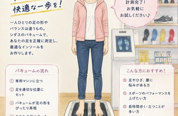 足元を変えれば、身体も変わる。シダス オーダーメイドインソール作成受付中