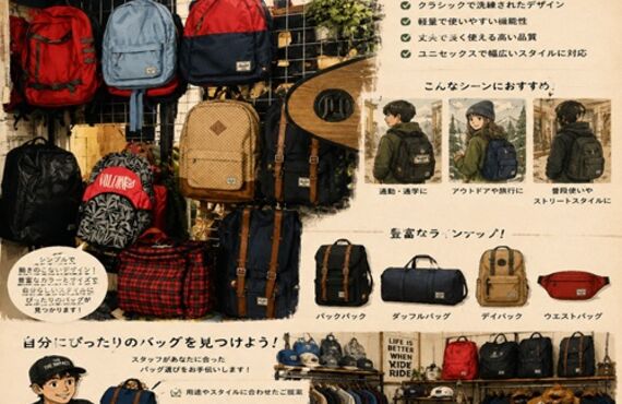 【ハーシェル販売中！毎日使いたくなる、おしゃれなバッグあります】
